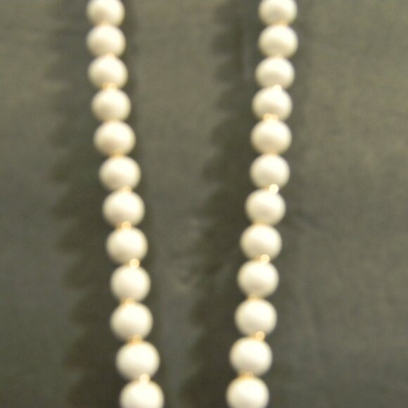 Cross Necklace Contemporary Gold/Silver with White Beads NEW - Picture 7 of 10